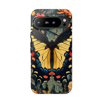 Butterfly Floral Phone Case, Art-inspire Tough Case, Gift for Nature Lovers, Butterfly Pattern Cover, Eco-Friendly Mobile Accessory