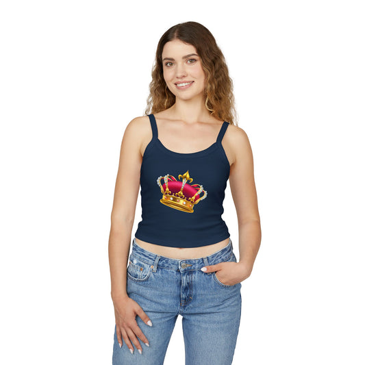Women's Spaghetti Strap Tank Top - British Royal Crown Design