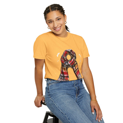 Unisex Garment-Dyed T-shirt - Classic British Plaid Scarf Design