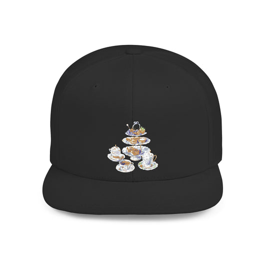 Elegant British Tea Set Flat Bill Snapback