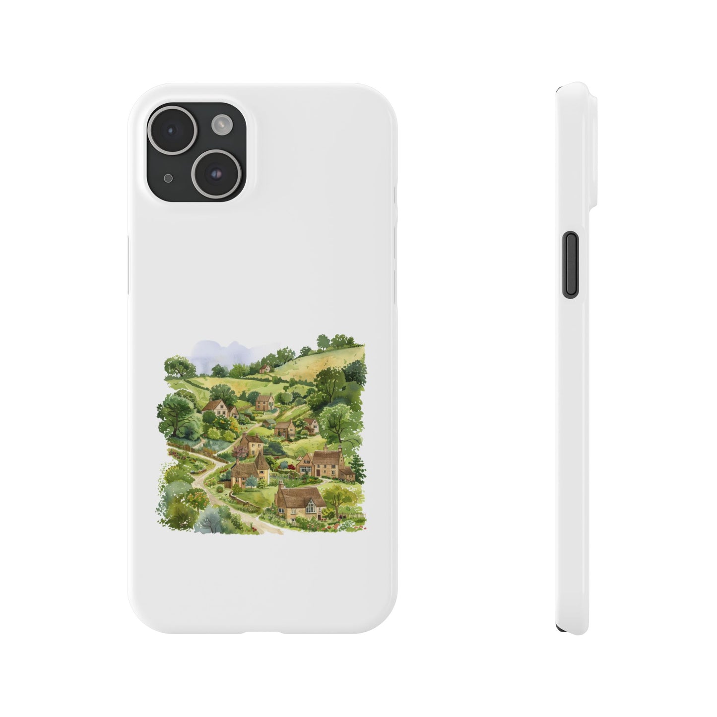 Charming Village Slim Phone Cases - Farmhouse Aesthetic, Rural Life Decor, Nature Gift, Perfect for Travelers