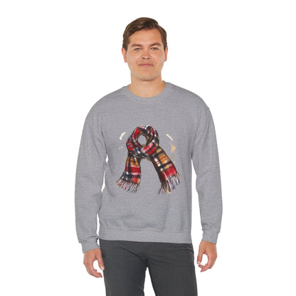 Unisex Heavy Blend™ Crewneck Sweatshirt Trendy - Classic British Plaid Scarf