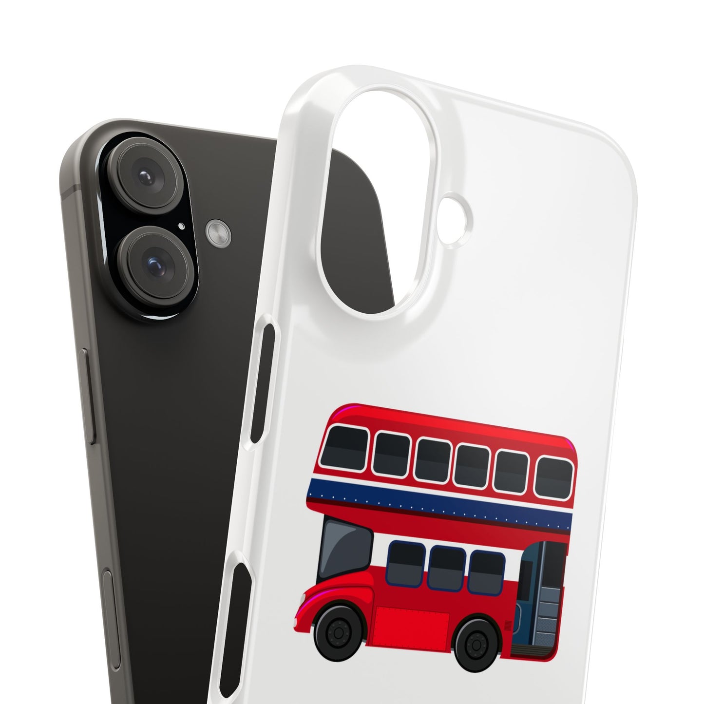 Charming Red Double-Decker Bus Phone Cases, Cute Phone Covers for Travelers, Gifts for London Lovers, Stylish Mobile Accessories, [...]