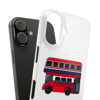 Charming Red Double-Decker Bus Phone Cases, Cute Phone Covers for Travelers, Gifts for London Lovers, Stylish Mobile Accessories, [...]