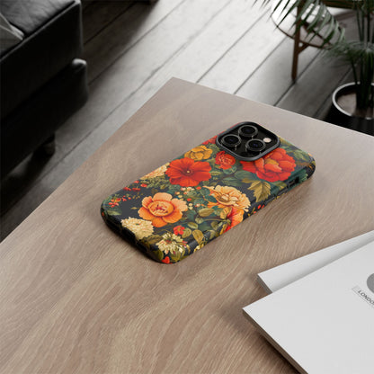 Floral Phone Case, Tough Cases, Decorative Tech Accessories, Gift for Her, Nature Lover Gift, Boho Style Case, Spring Floral Cover