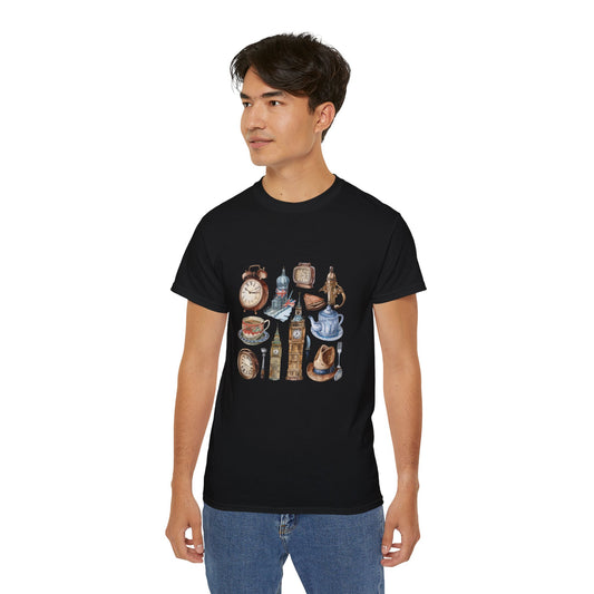 Unisex Ultra Cotton Tee Cozy - Vintage England Emblems and Icons