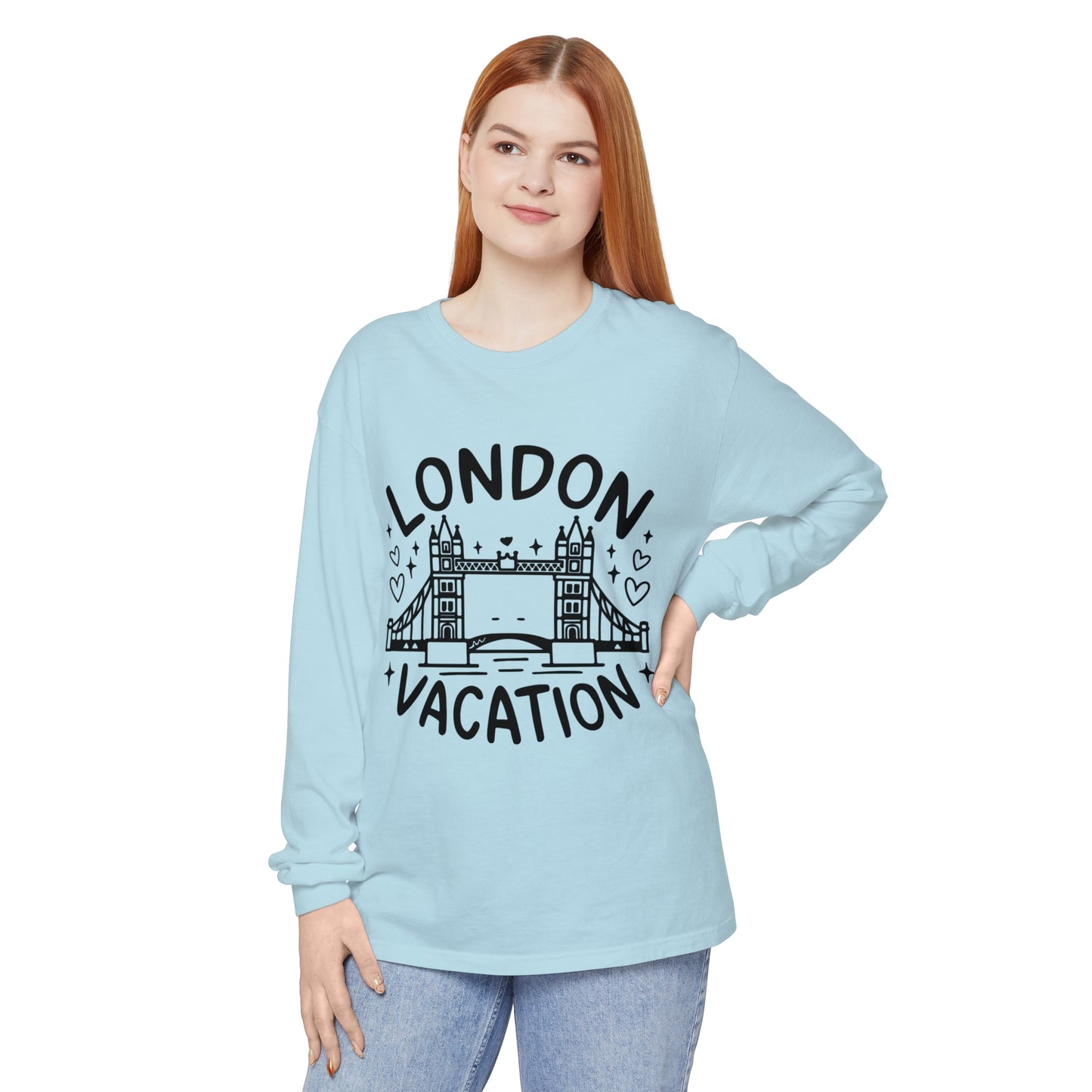 Unisex Garment-dyed Long Sleeve T-Shirt - London's Relaxing Vacations
