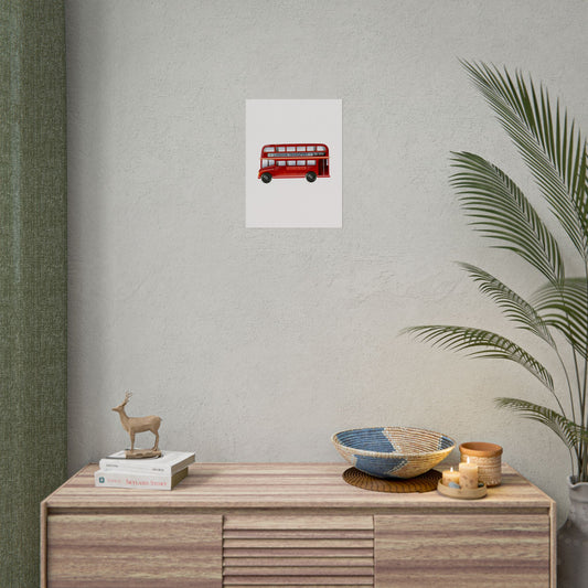 London Transport Vintage Bus Rolled Poster, Retro Wall Art, Home Décor, Gift for Travel Lovers, London Souvenir, Room Decoration