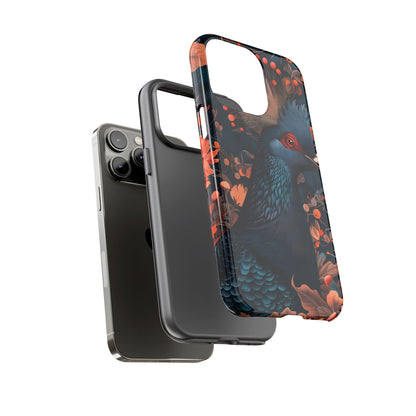Vibrant Phone Case with Floral Peacock Design - Tough Cases, Artistic Phone Cover, Unique Gift for Nature Lovers, Stand Out Tech Accessory