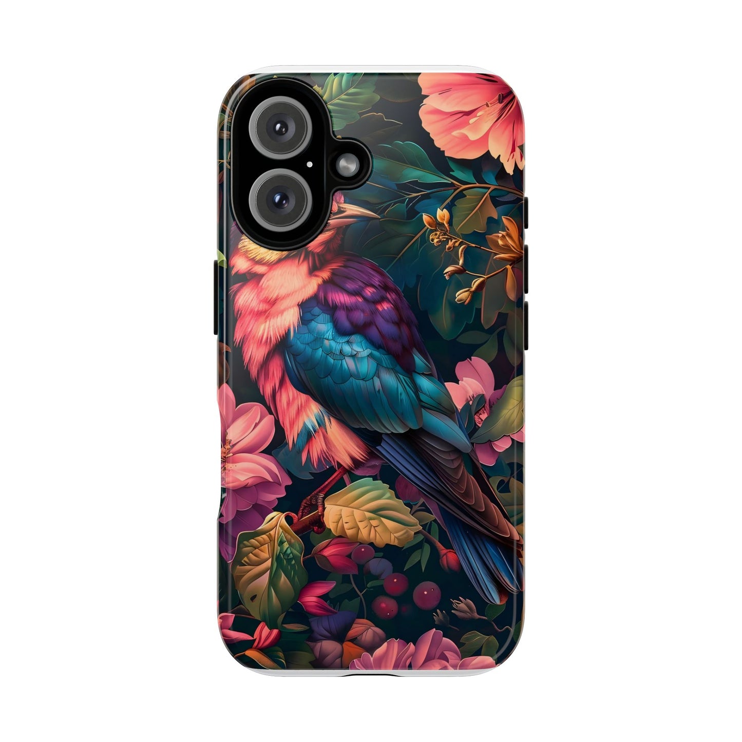 Tough Cases: Vibrant Tropical Bird Phone Case, Floral Smartphone Cover, Nature Lover Gift, Boho Phone Accessory, Cute Bird Case