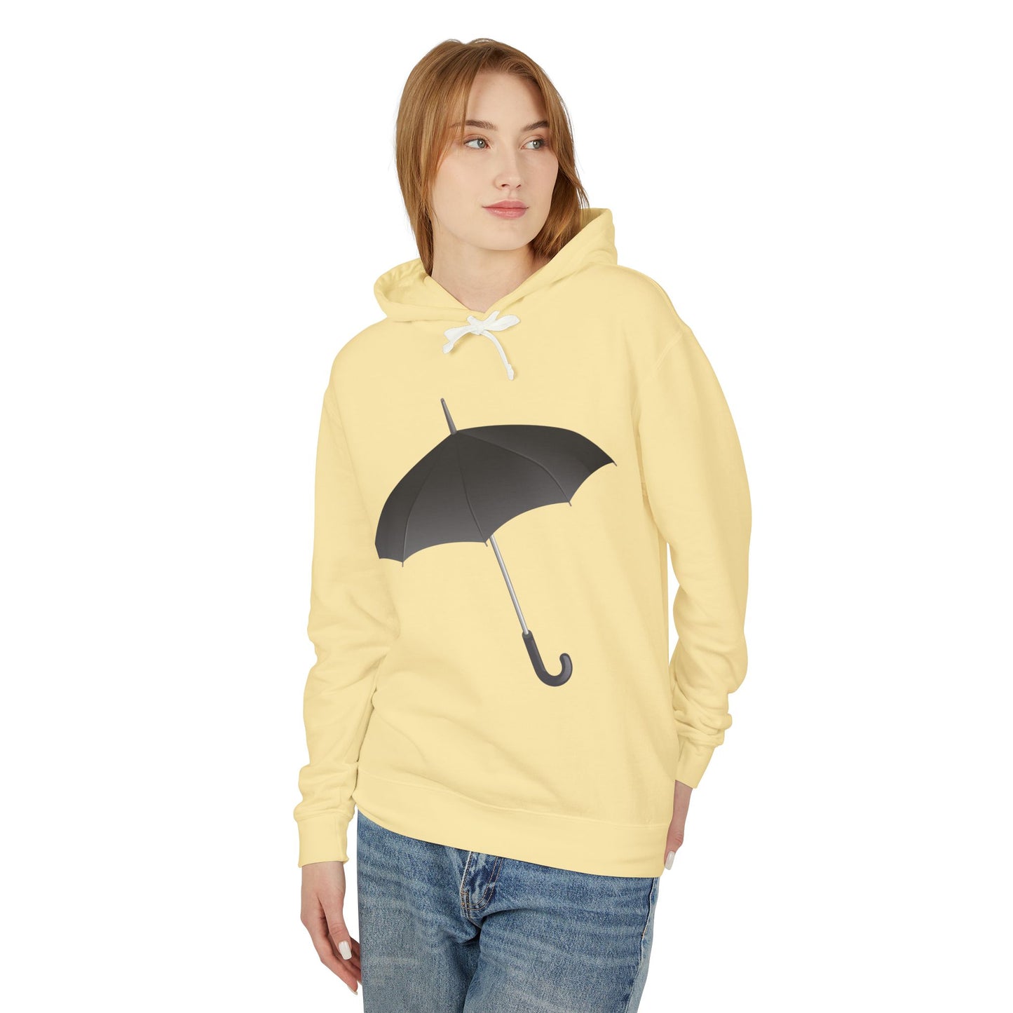 Unisex Lightweight Hooded Sweatshirt - Regal Royal Umbrella - Elegant and Majestic