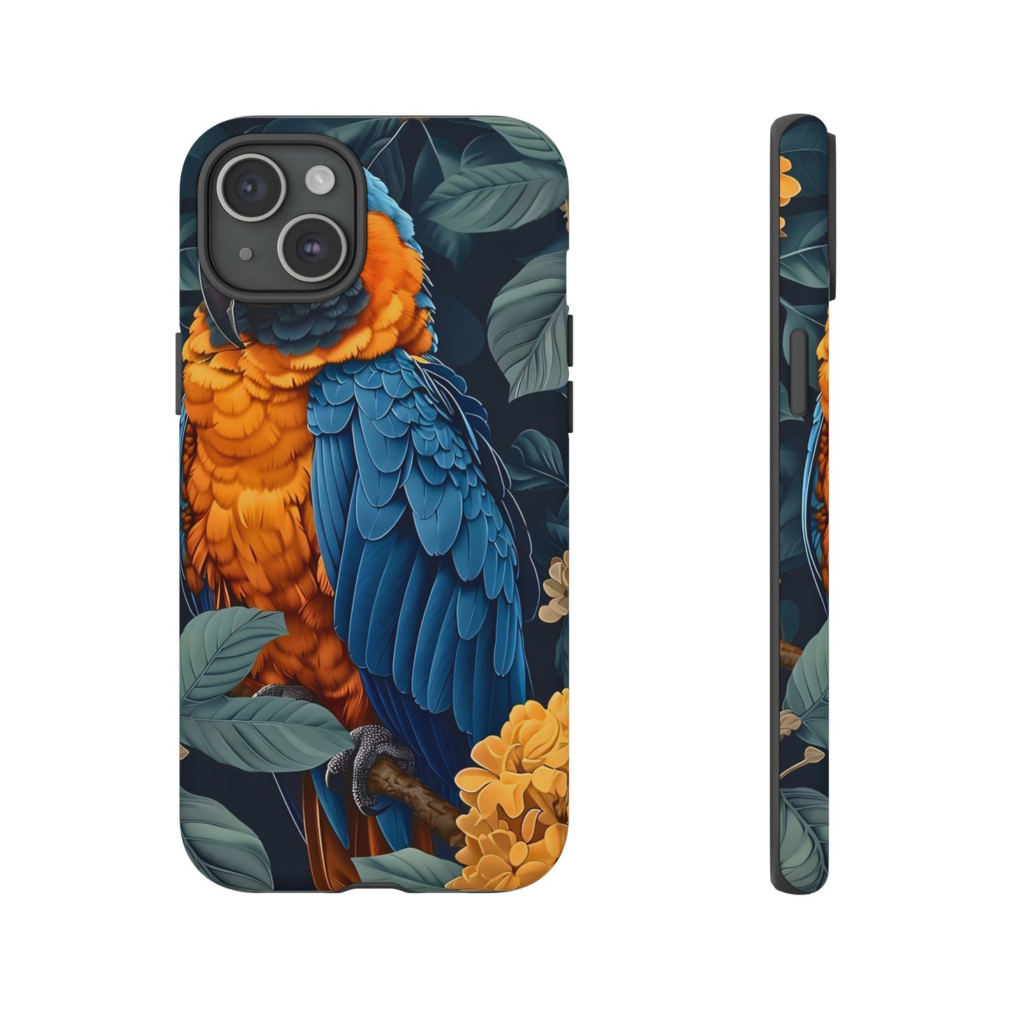 Tropical Parrot Phone Case - Tough Cases, Colorful Phone Cover, Nature Lover Gift, Floral Design, Bird Lover Accessory