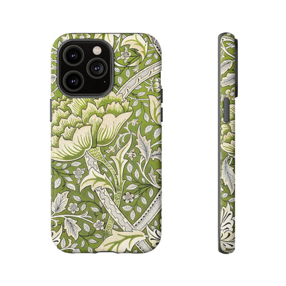 Stylish Phone Case with Floral Design, Durable Protective Cover for iPhone, Unique Gift for Birthdays, Mother's Day, Green Aesthetic