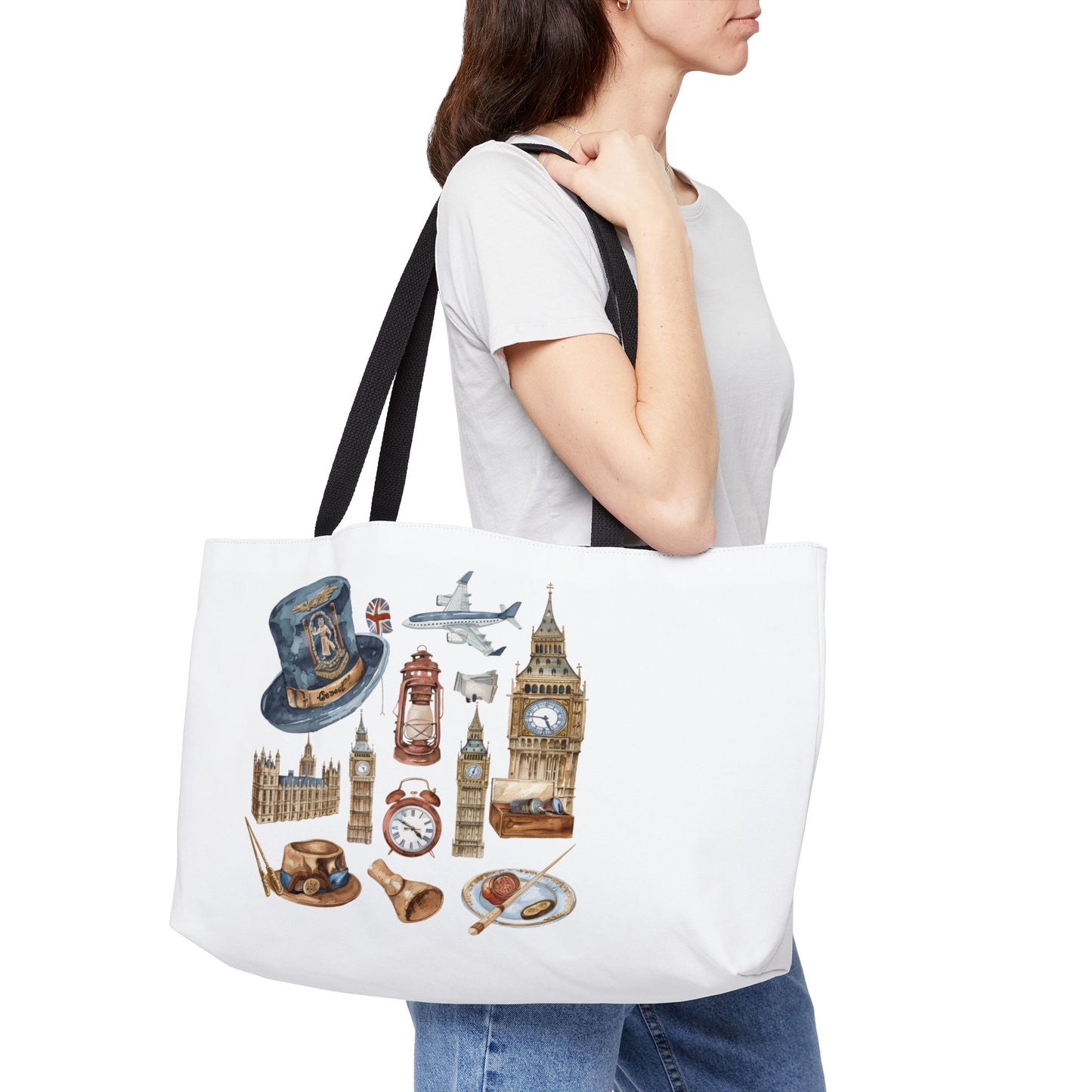 London Adventure Weekender Tote Bag, Travel Bag, Vacation Tote, Gift for Travelers, Stylish Carryall for Getaways