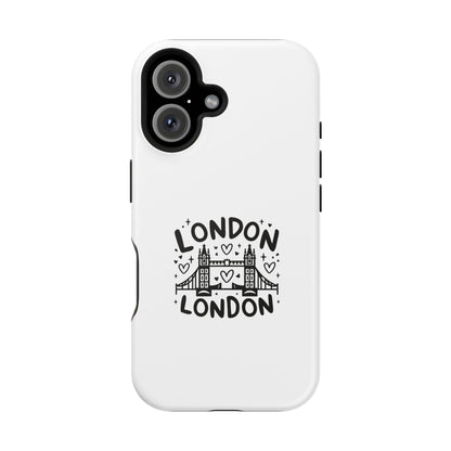 London-Themed Magnetic Phone Case, Cute Phone Cover, Trendy Gift for Travelers, City Lovers, Unique Accessory for iPhone