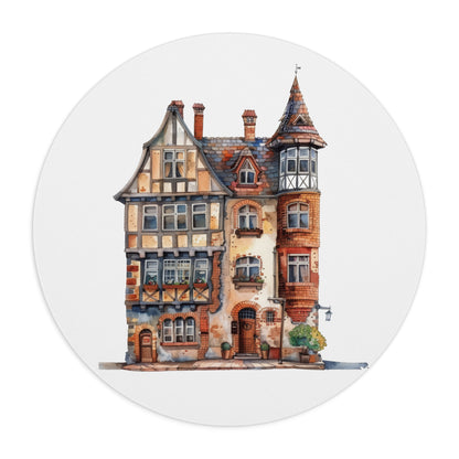 Charming Vintage House Mouse Pad, Artistic Desk Accessory, Gift for Home Office, Unique Computer Mat, Eco-Friendly Mousepad