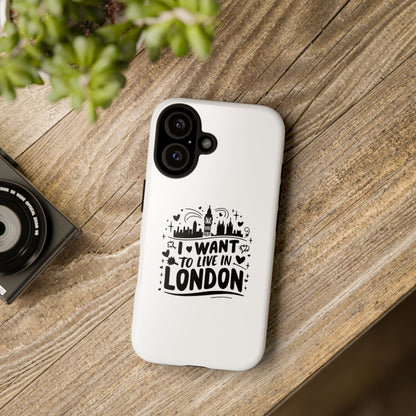 London-Themed Tough Phone Case - Chic & Stylish Protection