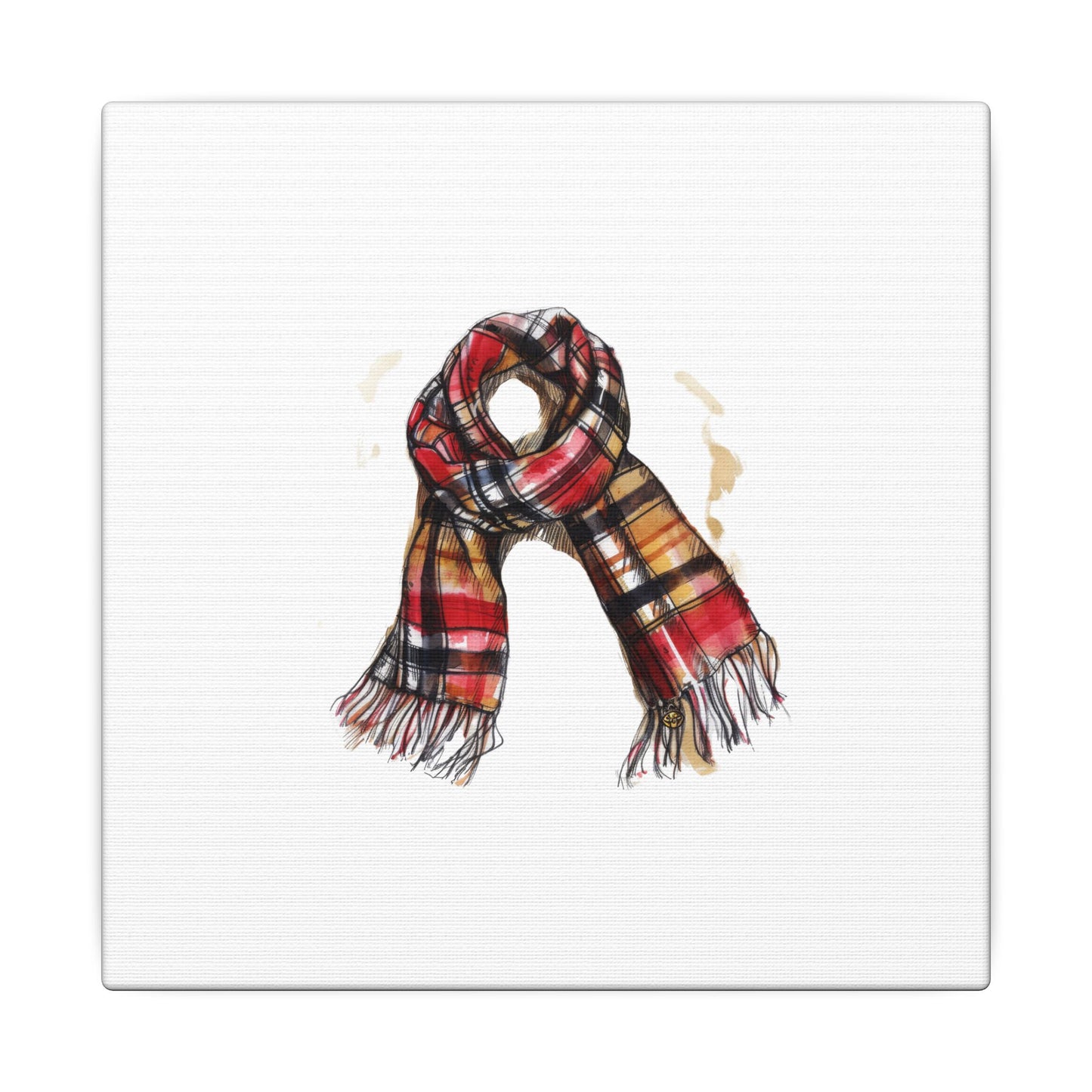 Autumn Scarf Canvas Art Print | Cozy Home Décor, Gift for Fall Lovers, Seasonal Wall Art, Unique Interior Design