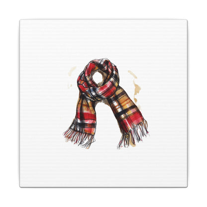 Autumn Scarf Canvas Art Print | Cozy Home Décor, Gift for Fall Lovers, Seasonal Wall Art, Unique Interior Design