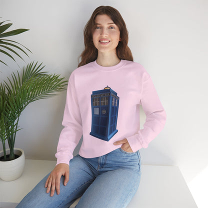 Unisex Heavy Blend™ Crewneck Sweatshirt - British Police Public Call Box - Iconic TARDIS Design