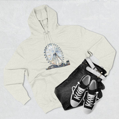 Three-Panel Fleece Hoodie - London Eye - Iconic Ferris Wheel