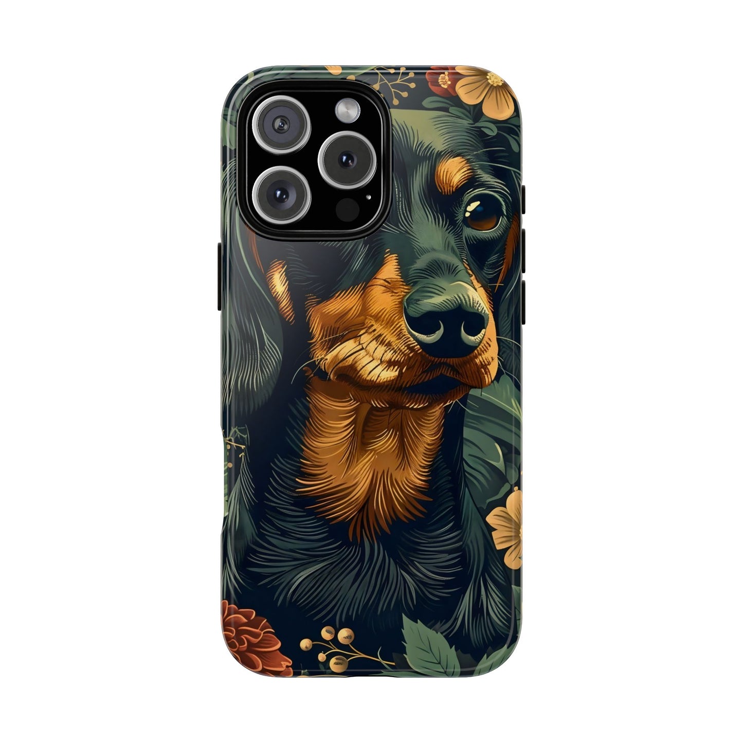 Dachshund Phone Case, Floral Pet Phone Cover, Dog Lover Gift, Tough Phone Case, Custom Dachshund Design, Unique Dog Owner Accessory