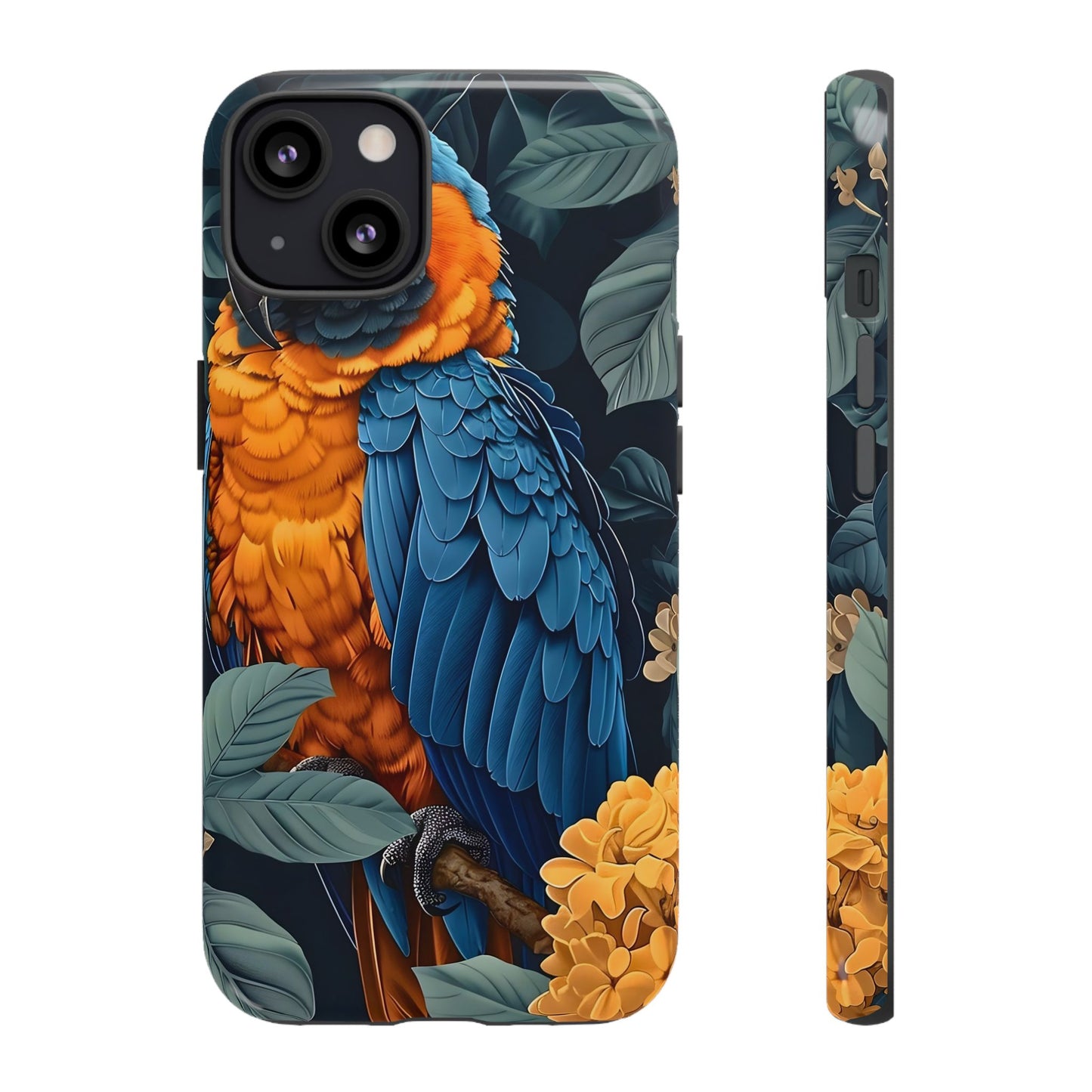 Tropical Parrot Phone Case - Tough Cases, Colorful Phone Cover, Nature Lover Gift, Floral Design, Bird Lover Accessory