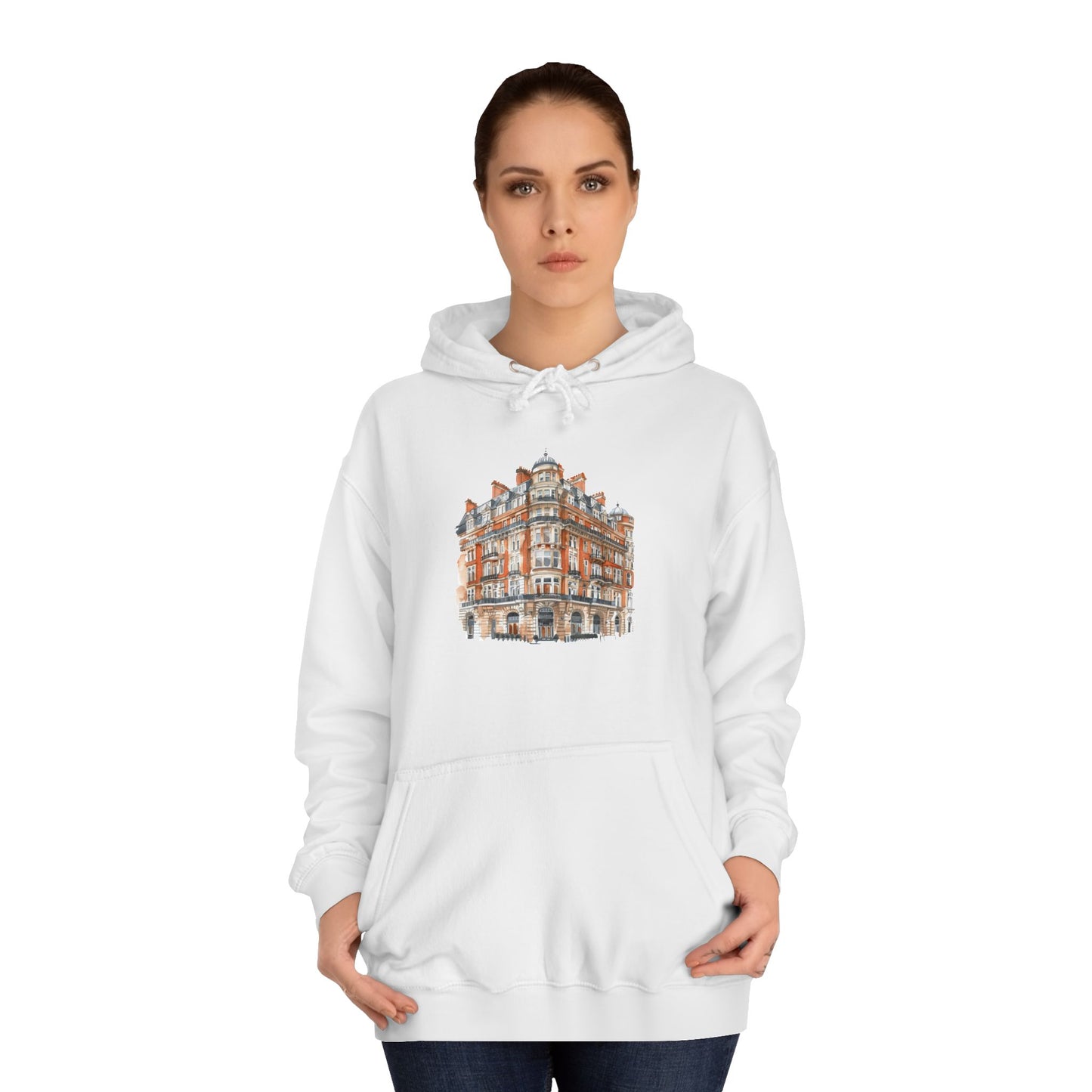 Unisex College Hoodie - Classic British Architecture - Elegant Historic Building