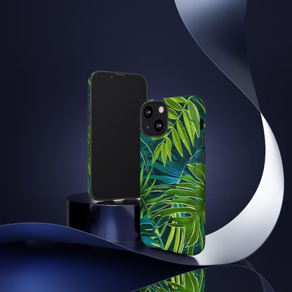Tropical Phone Case - Durable Green Leaf Design, Eco-Friendly Gift, Trendy Accessory, Nature Lover's Case, Summer Vibes