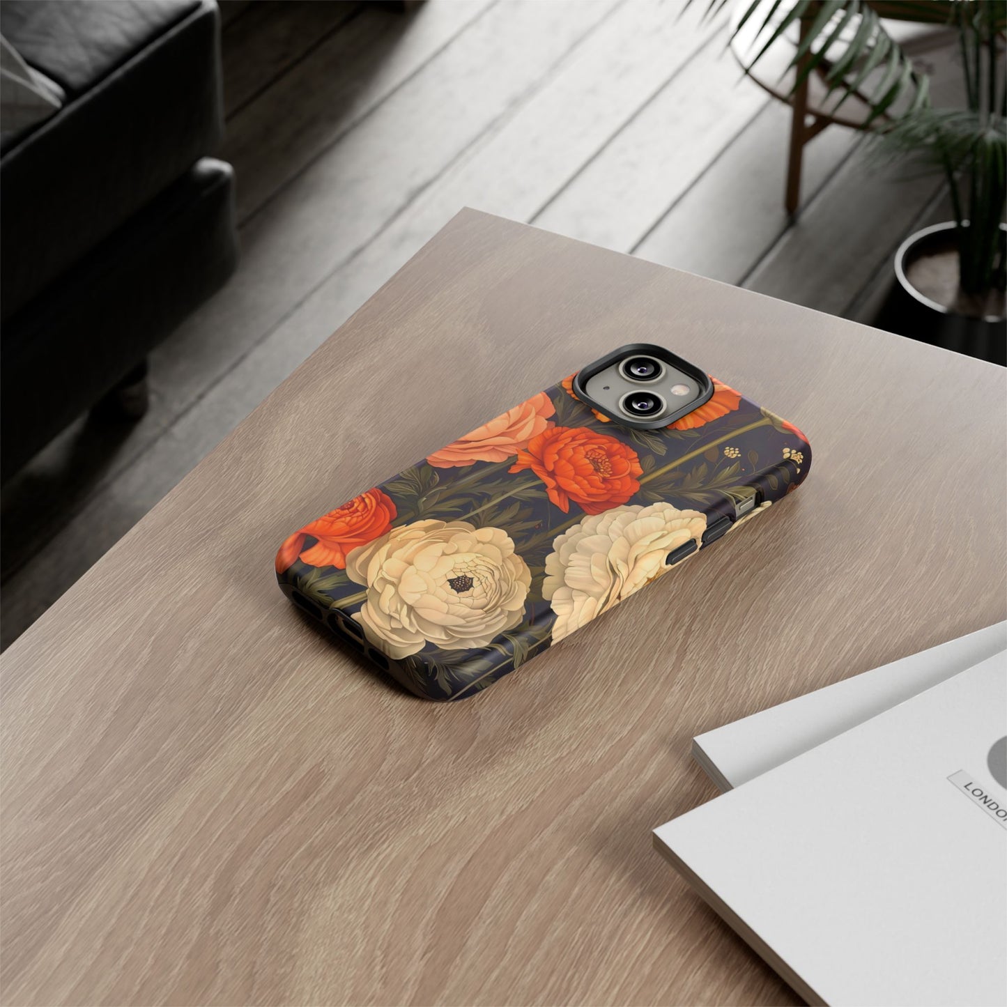 Floral Phone Case with Tough Protection, Blooming Ranunculus Design, Durable Cover, Gift for Flower Lovers, Eco-Friendly Phone Accessory