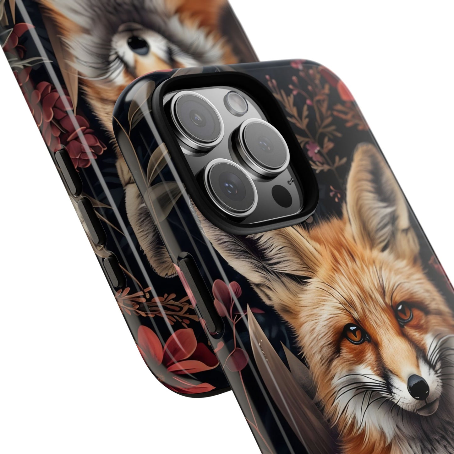 Fox Floral Phone Case, Tough Cases for Animal Lovers, Nature Themed Gift, Cute Phone Cover, Wild Fox Protector