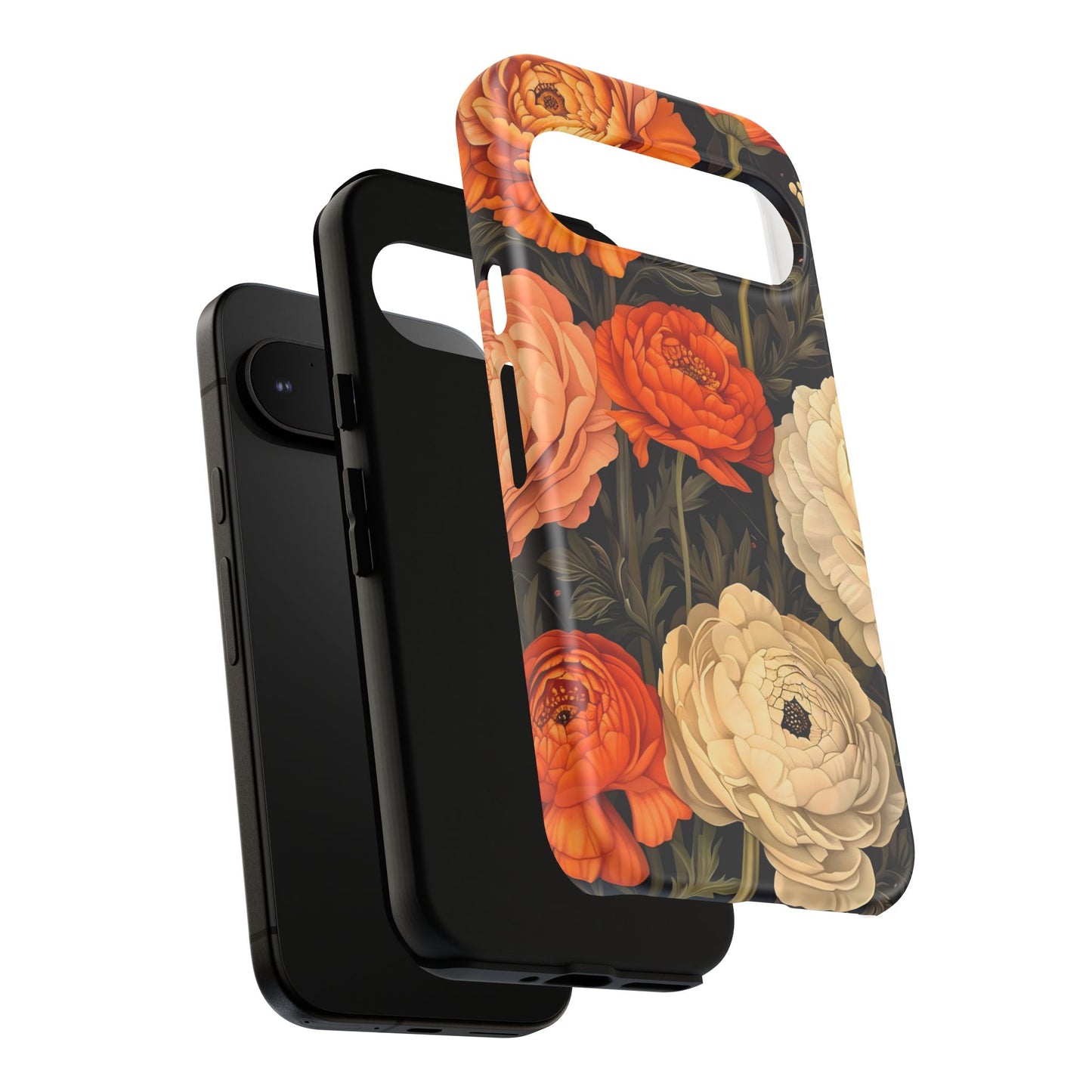 Floral Phone Case with Tough Protection, Blooming Ranunculus Design, Durable Cover, Gift for Flower Lovers, Eco-Friendly Phone Accessory