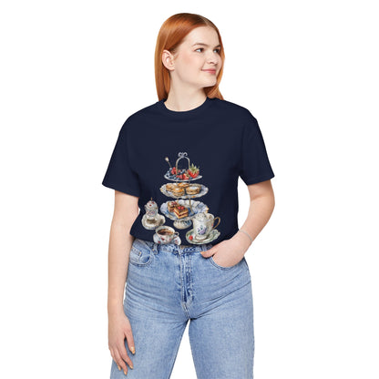 Unisex Jersey Short Sleeve Tee - Savoring Britain - A Journey Through British Cuisine