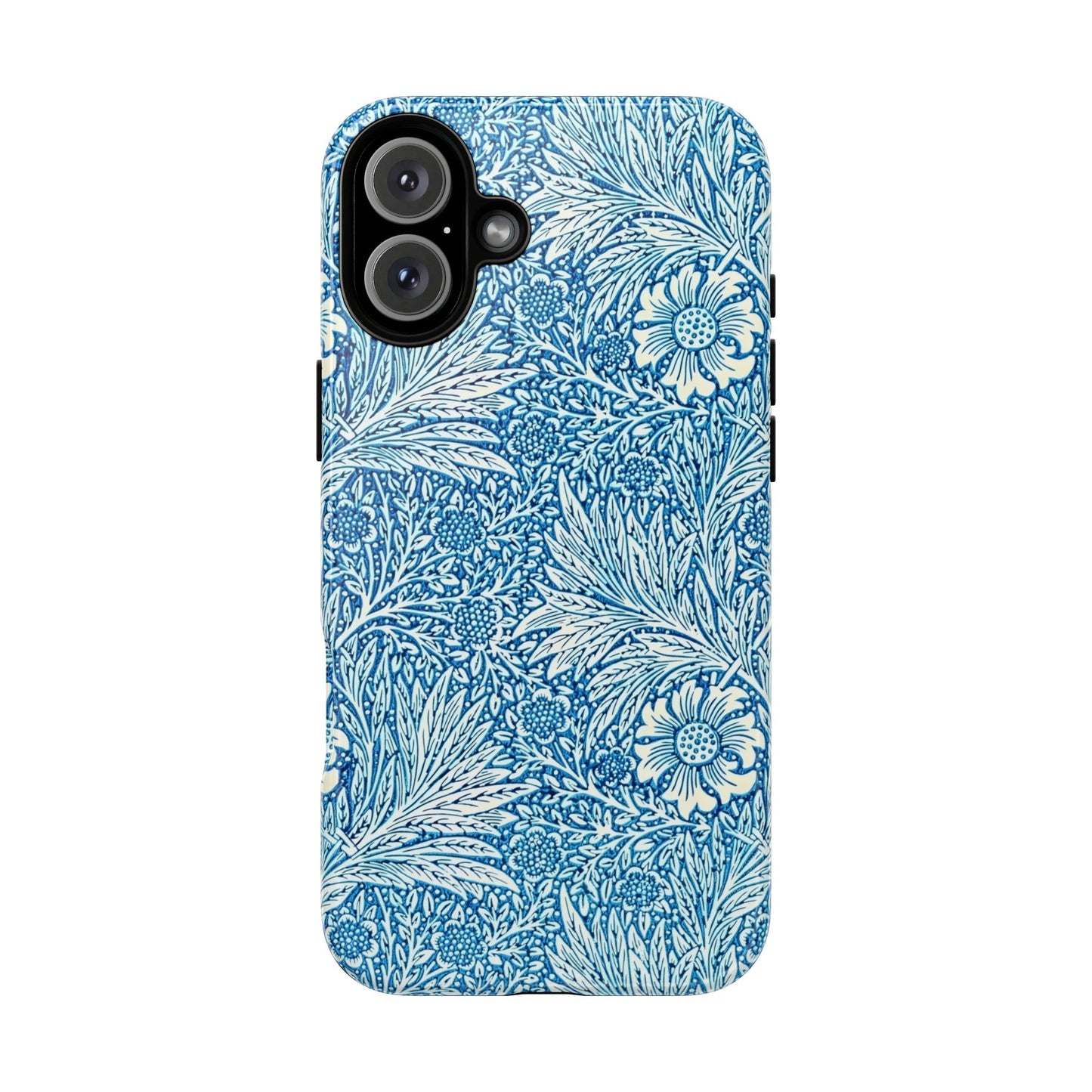 Stylish Phone Case, Tough Floral Phone Cover, Fashionable Tech Accessory, Gift for Her, Blue Flower Design