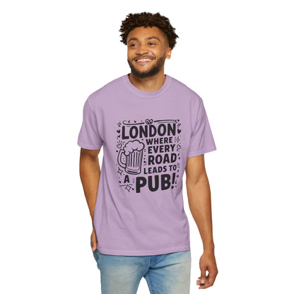 London's Nostalgic Road Classic Unisex Garment-Dyed T-shirt