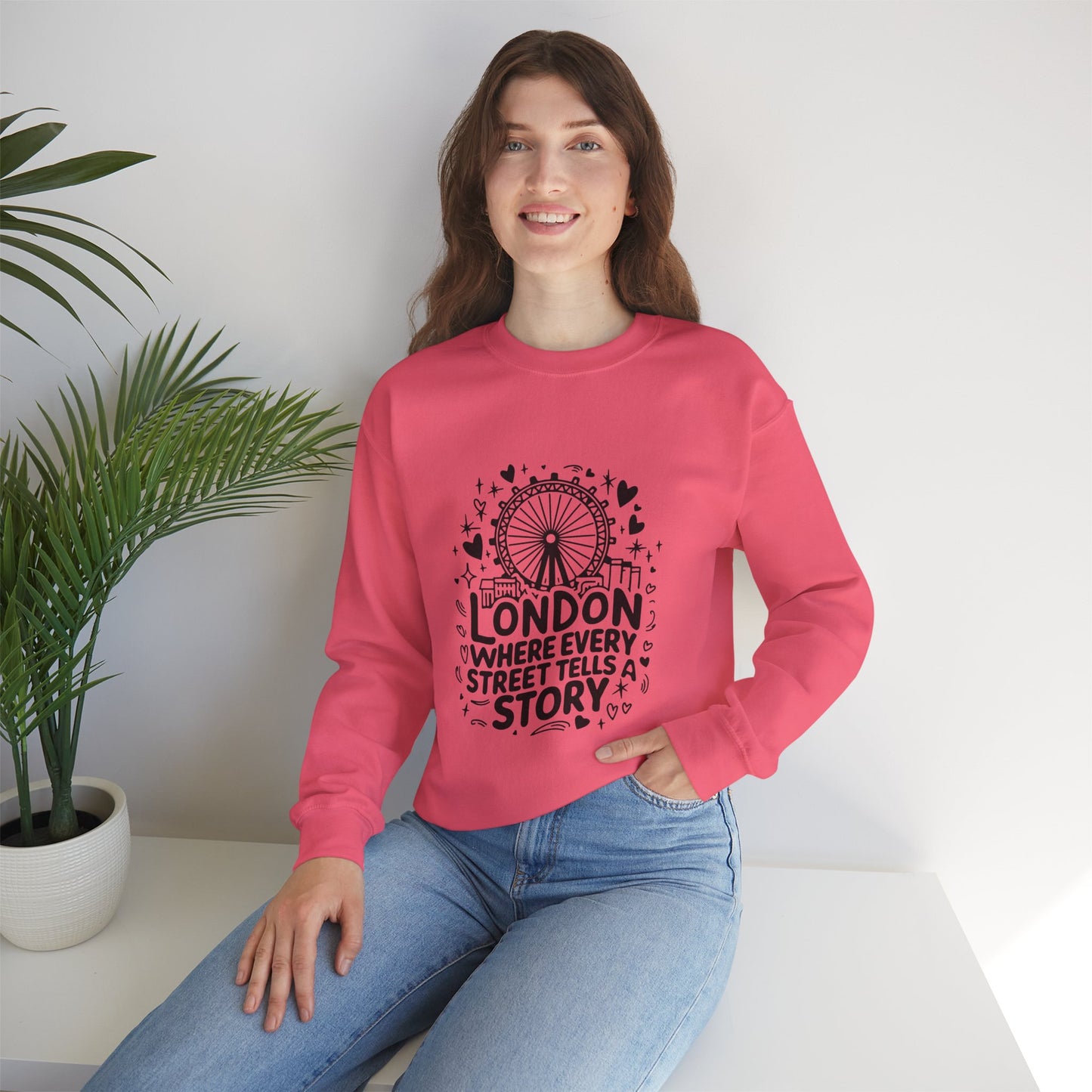 Unisex Heavy Blend™ Crewneck Sweatshirt - London Story Telling Streets