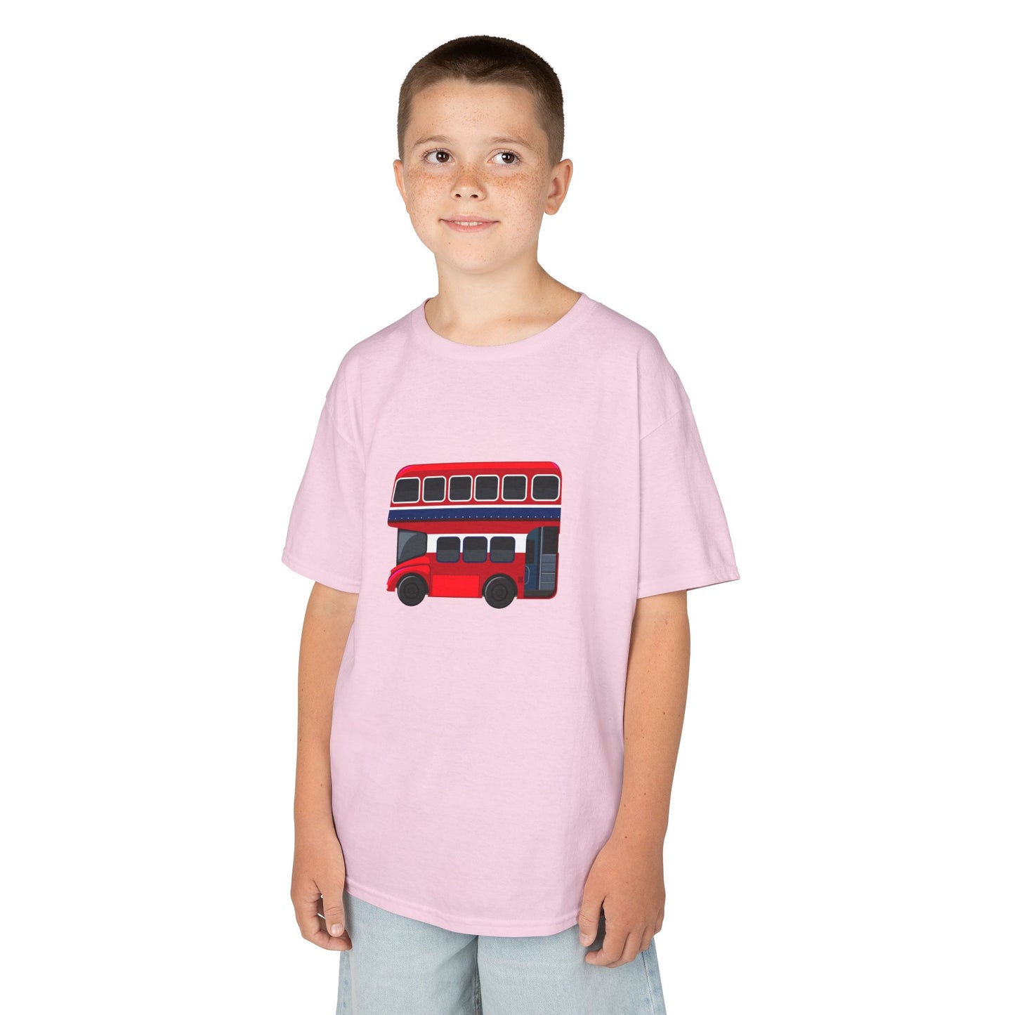 Kids  Tee -  British Red Bus Watercolor Design - Fun Cotton T-Shirt for Young Adventurers