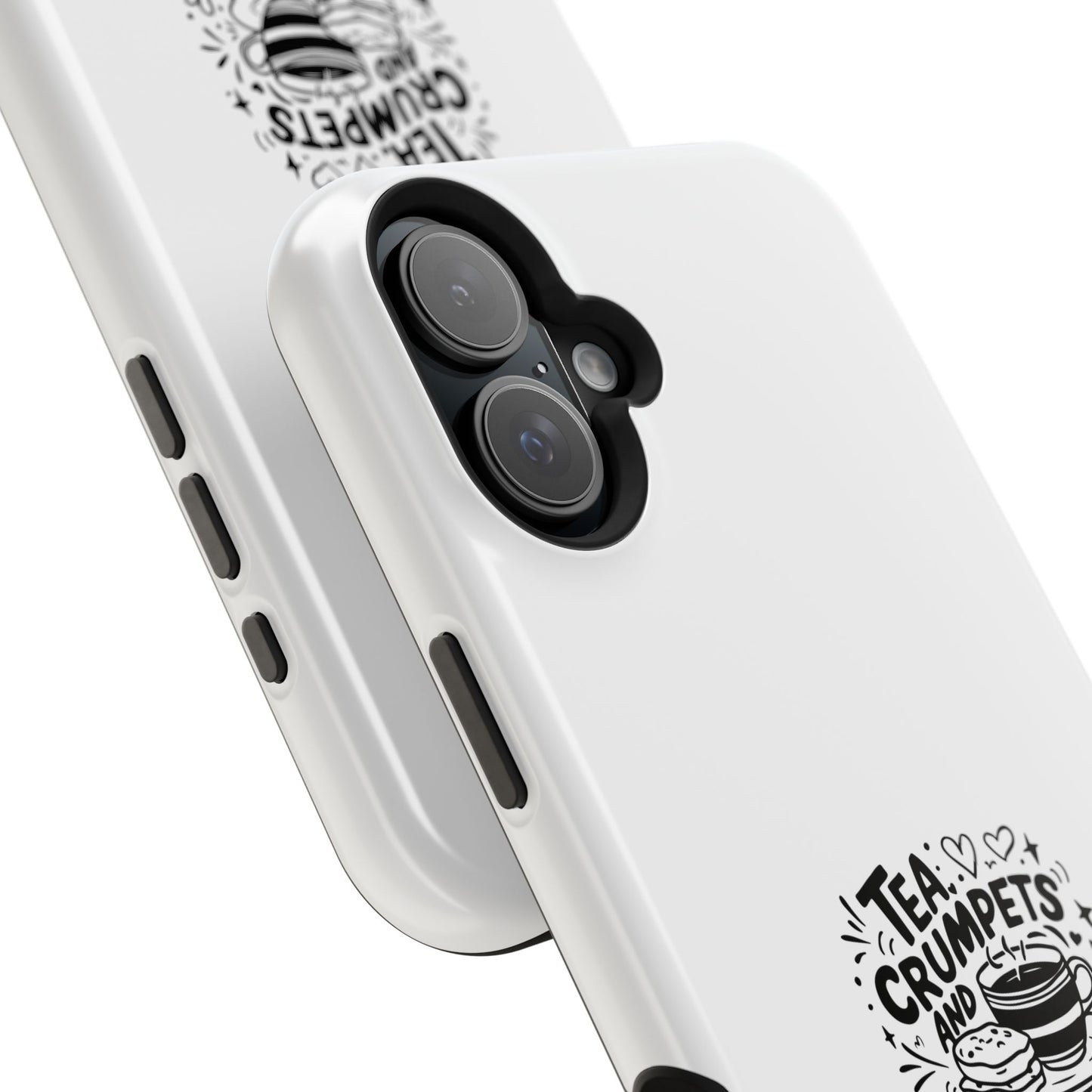 Magnetic Phone Case - Tea Crumpets London Adventures, Gift for Travelers, Cute Phone Cover, Unique Phone Accessory, Fun Design