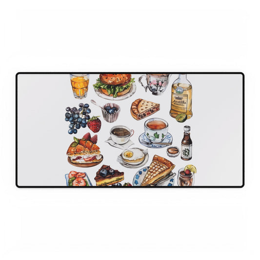 Colorful Foodie Desk Mat - Kitchen Decor for Chefs, Office Use, Gifts for Food Lovers, Dining Area, Desk Accessories