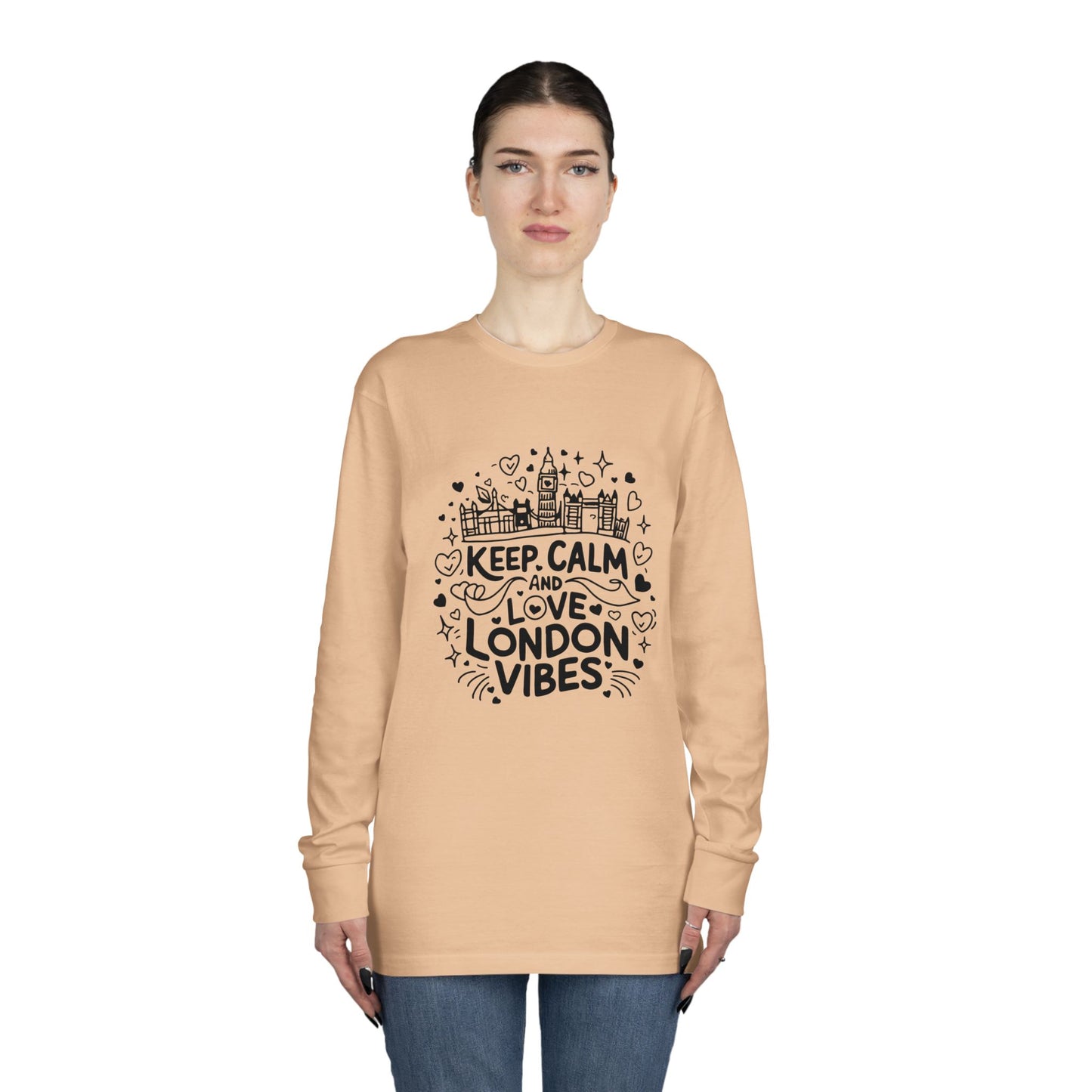 Long Sleeve Crewneck Tee - Keep calm and love London vibes
