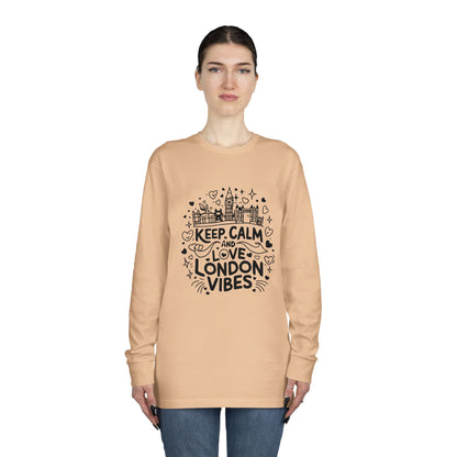 Long Sleeve Crewneck Tee - Keep calm and love London vibes