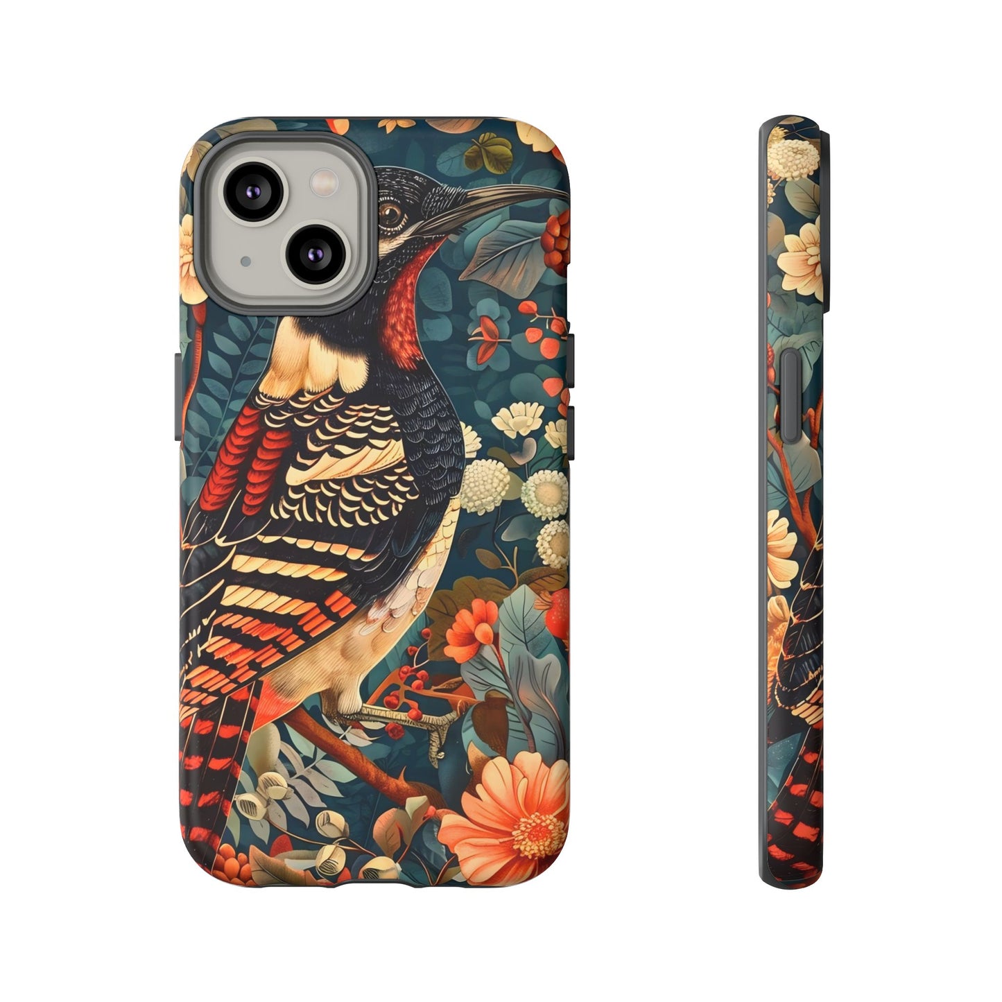 Nature-Inspired Phone Case with Floral Art, Tough Phone Cover, Protective Case, Gift for Nature Lovers, Unique Phone Accessory