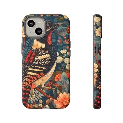 Nature-Inspired Phone Case with Floral Art, Tough Phone Cover, Protective Case, Gift for Nature Lovers, Unique Phone Accessory