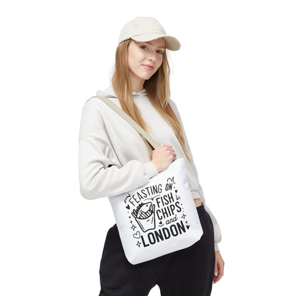 Fish & Chips London Tote Bag, Funny Tote, Gift for Food Lovers, Eco-Friendly Bag, Perfect for Travel & Grocery