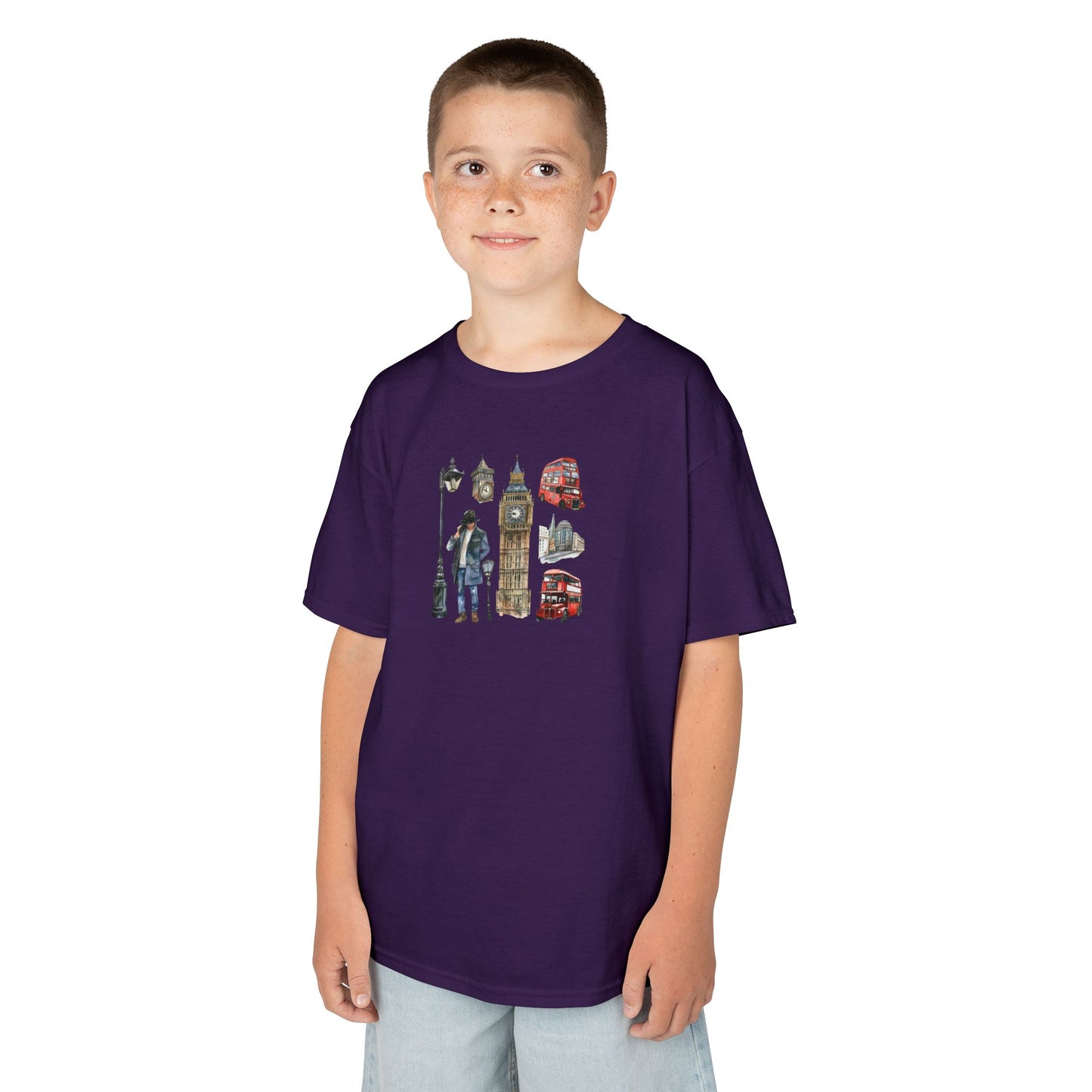 Kids  Tee –  British Landmarks and Symbols Art Design - Fun Cityscape Design for Young Explorers