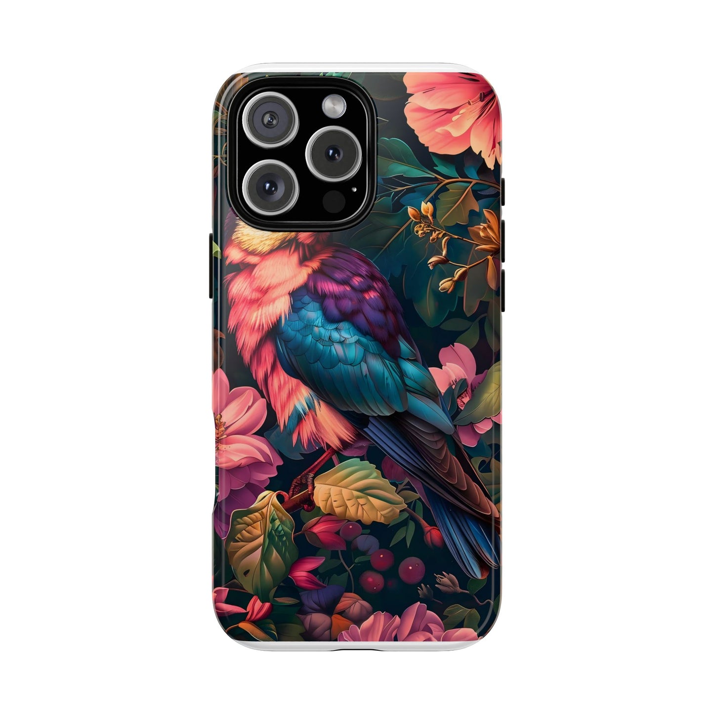 Tough Cases: Vibrant Tropical Bird Phone Case, Floral Smartphone Cover, Nature Lover Gift, Boho Phone Accessory, Cute Bird Case