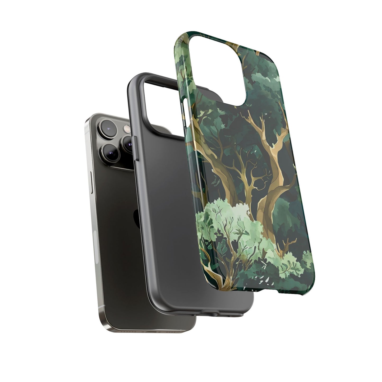 Forest Green Phone Case, Nature-Inspired Tough Cases, Eco-Friendly Gift, Outdoor Lover Accessory, Unique Phone Cover