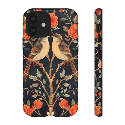 Floral Phone Case – Tough Cases with Bird Design, Unique Gift for Nature Lovers, Stylish Tech Accessory, Phone Cover, Artistic Case
