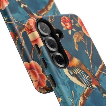 Bird & Floral Phone Case, Tough Cases for Nature Lovers, Gift for Her, Customizable Design, Vibrant Tech Accessories