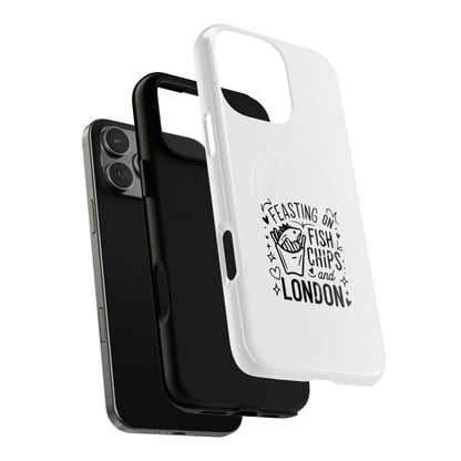 Fish and Chips Magnetic Phone Case, Travel Gift, London Souvenir, Cute Phone Cover, Unique Cell Phone Accessories, Fun British Design